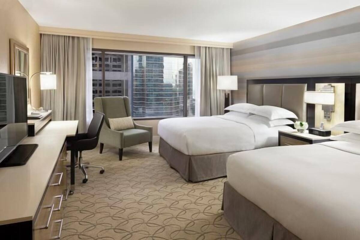 Premium bedding, pillow-top beds, in-room safe, desk
