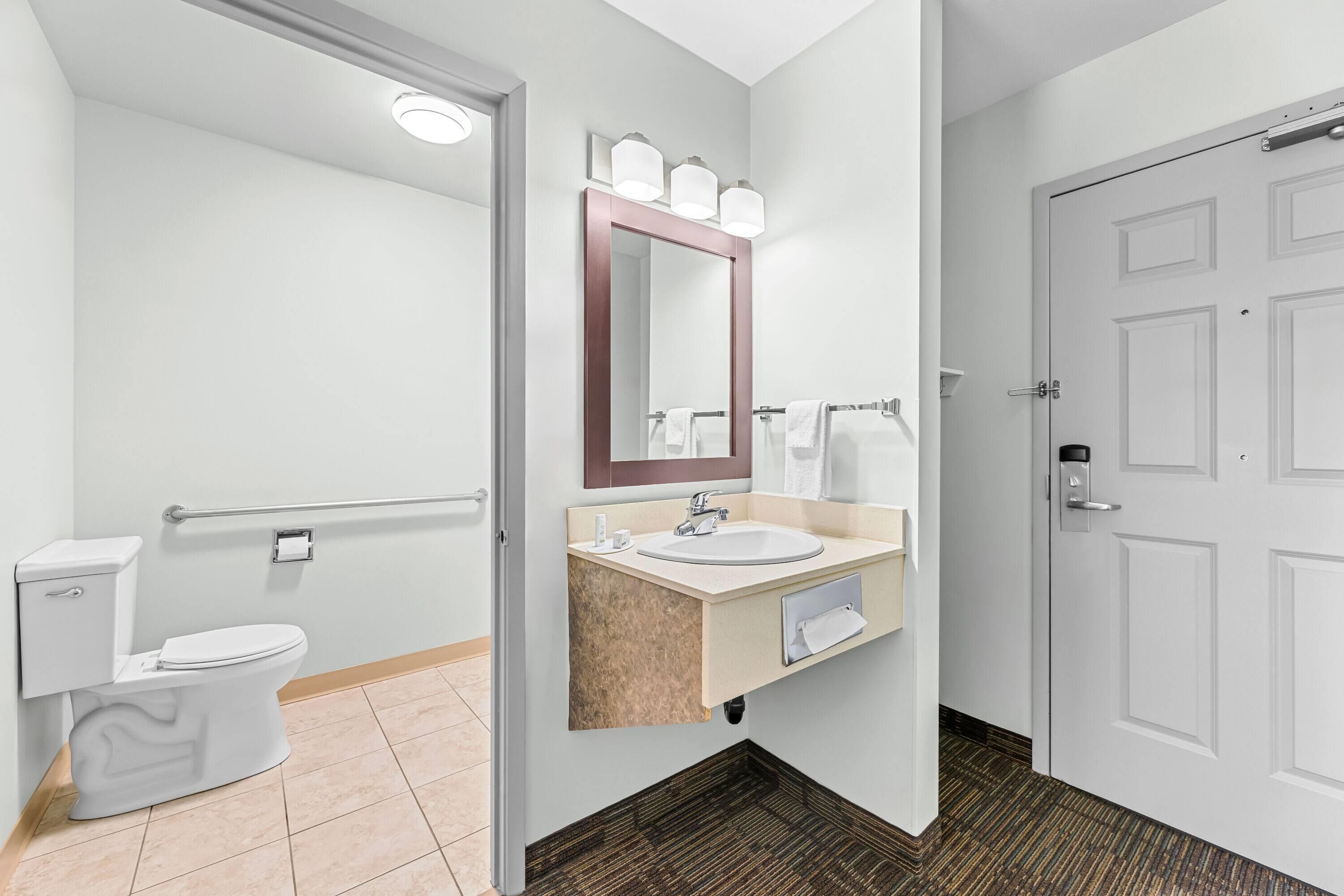 standard room, 1 queen bed, accessible | accessible bathroom