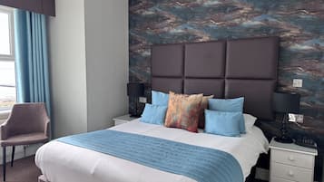 Executive Double Room, Sea View | Hypo-allergenic bedding, desk, blackout drapes, iron/ironing board