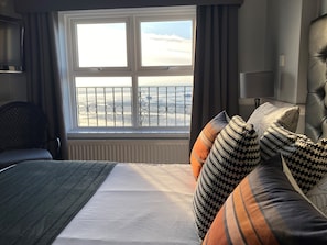 Executive Double Room, Sea View | Hypo-allergenic bedding, desk, blackout curtains, iron/ironing board