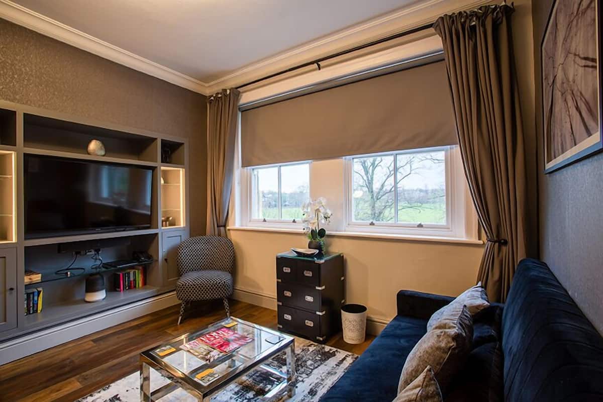 Deluxe-Apartment | Wohnbereich | Flachbildfernseher