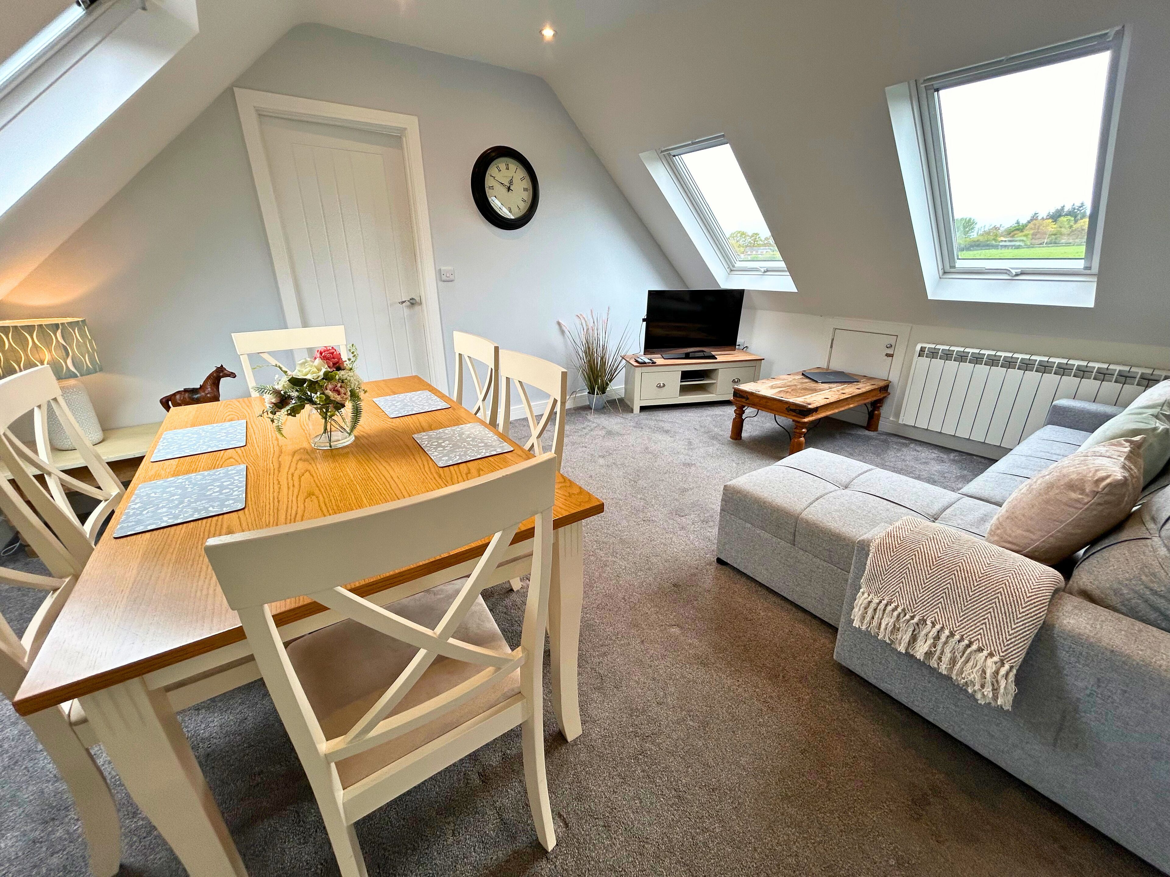 apartment | premium bedding, desk, laptop workspace, iron/ironing board