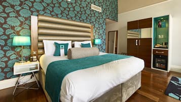 Sengetøy i egyptisk bomull, sengetøy av topp kvalitet og safe på rommet