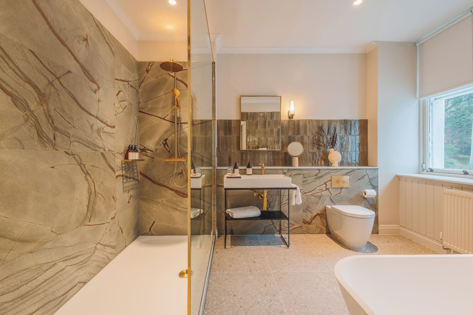 comfy room | bathroom | shower, eco-friendly toiletries, hair dryer, bathrobes