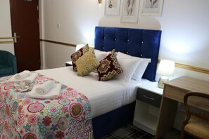 Desk, free WiFi, bed sheets