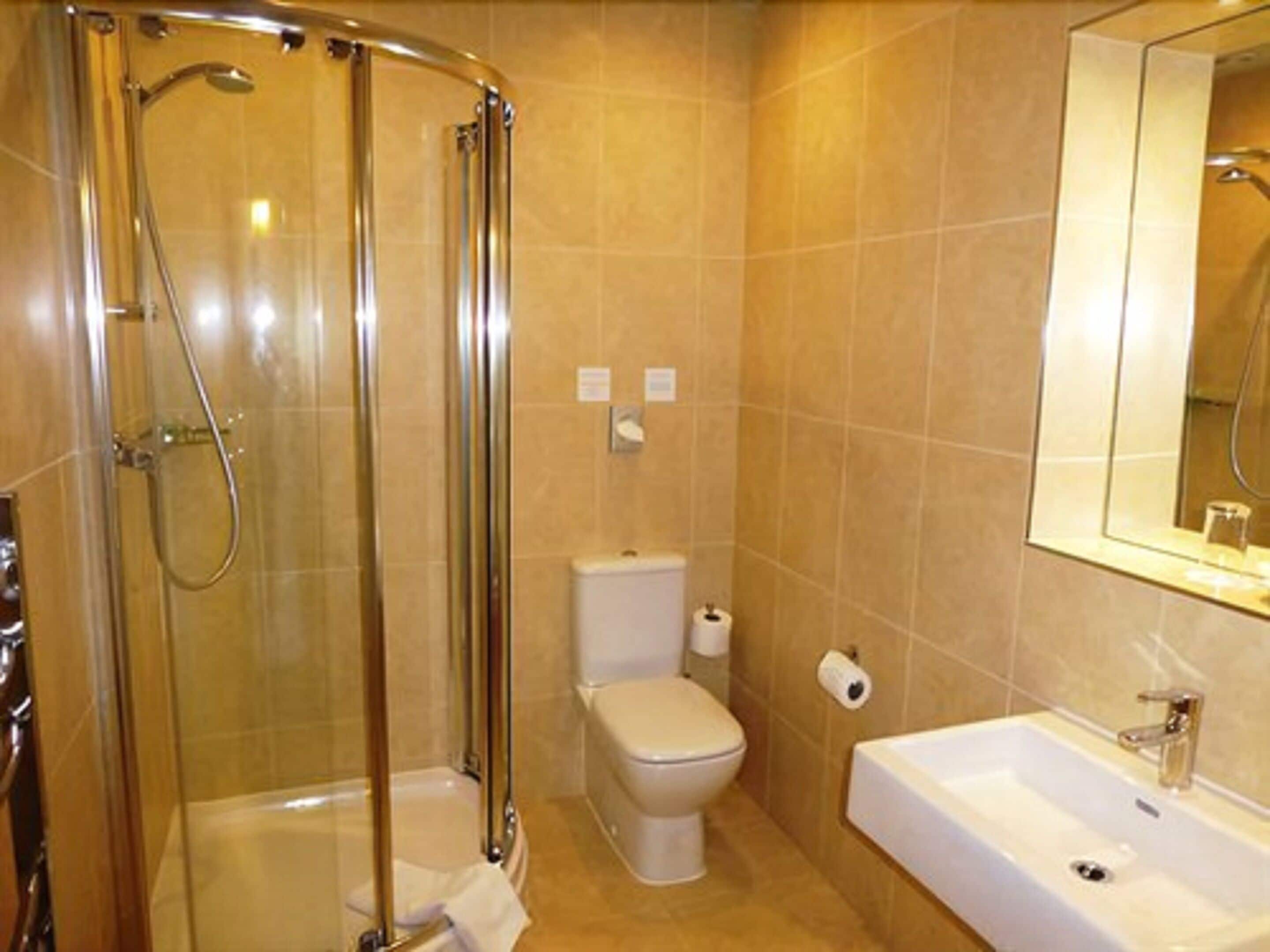 free toiletries, hair dryer, towels