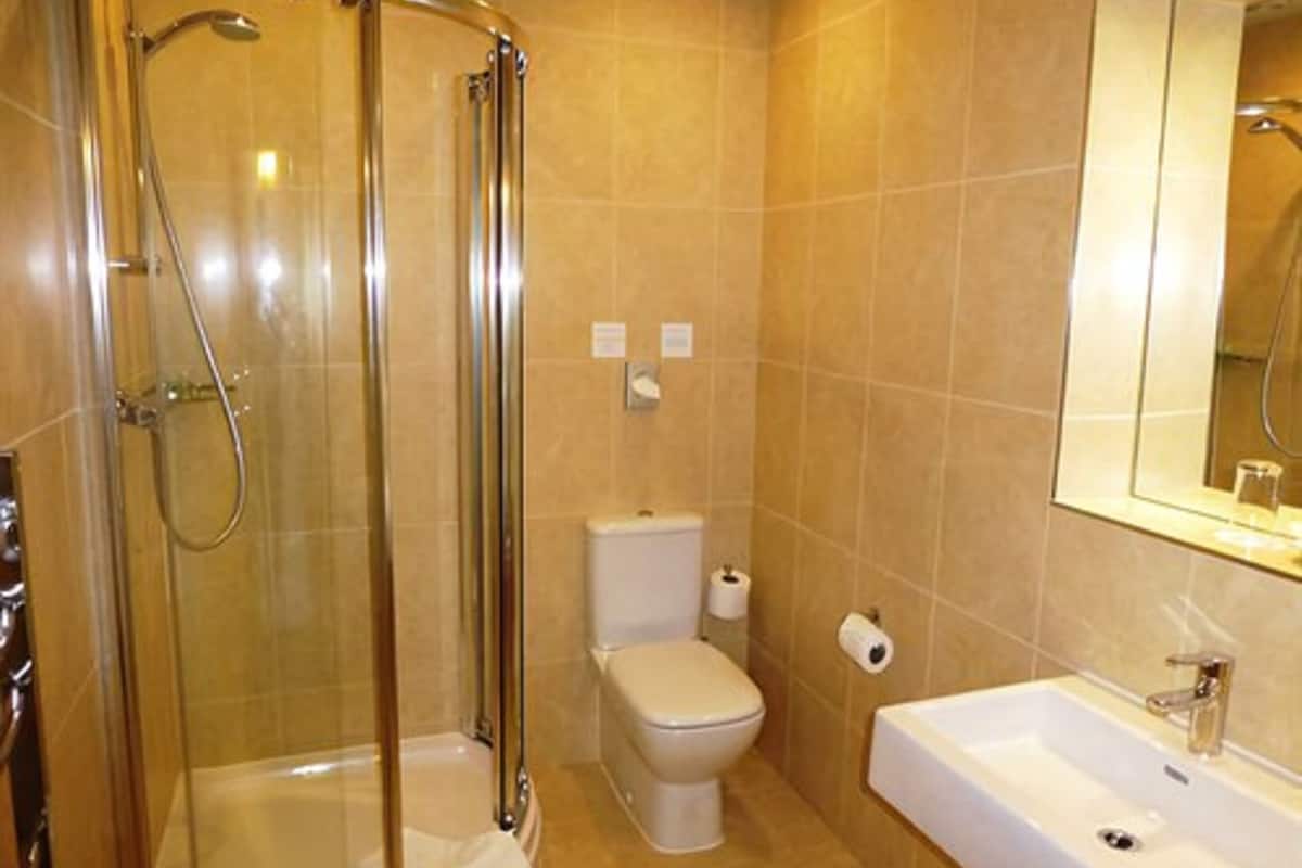 free toiletries, hair dryer, towels