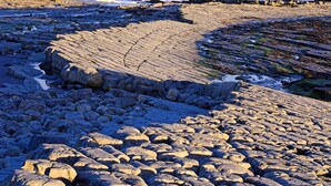 A rocky beach with large boulders and a curved rock formation. - The Hood Arms (Bridgwater)