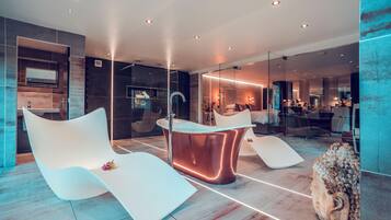 The Garden Suite | Bathroom | Designer toiletries, hair dryer, bathrobes, towels