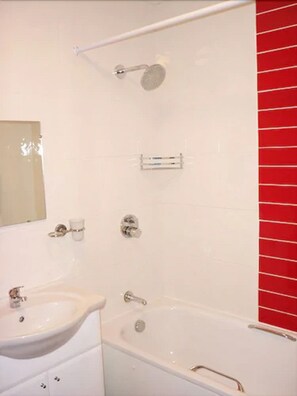 Hair dryer, towels, toilet paper