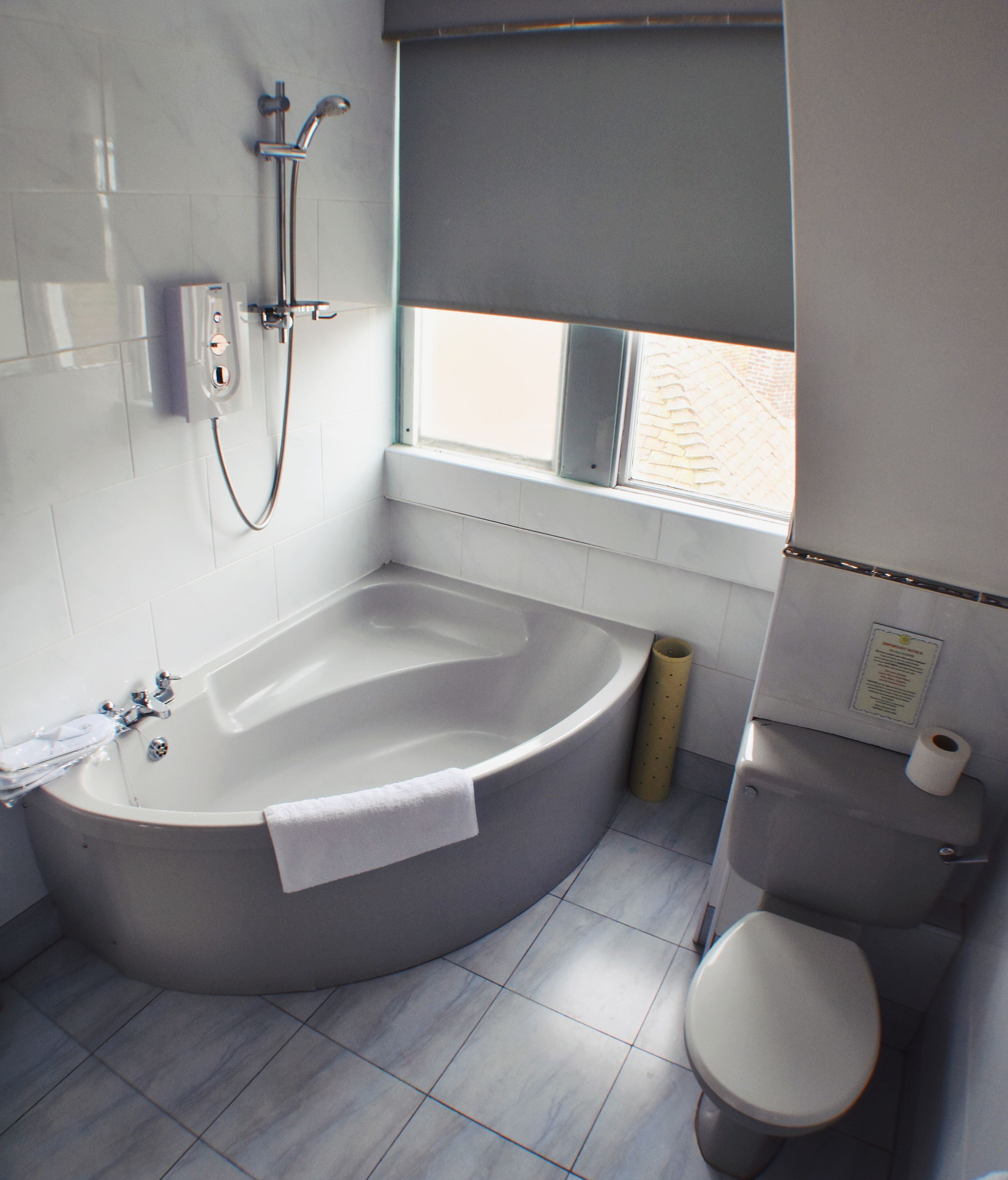 deluxe double room | bathroom | shower, free toiletries, hair dryer, towels