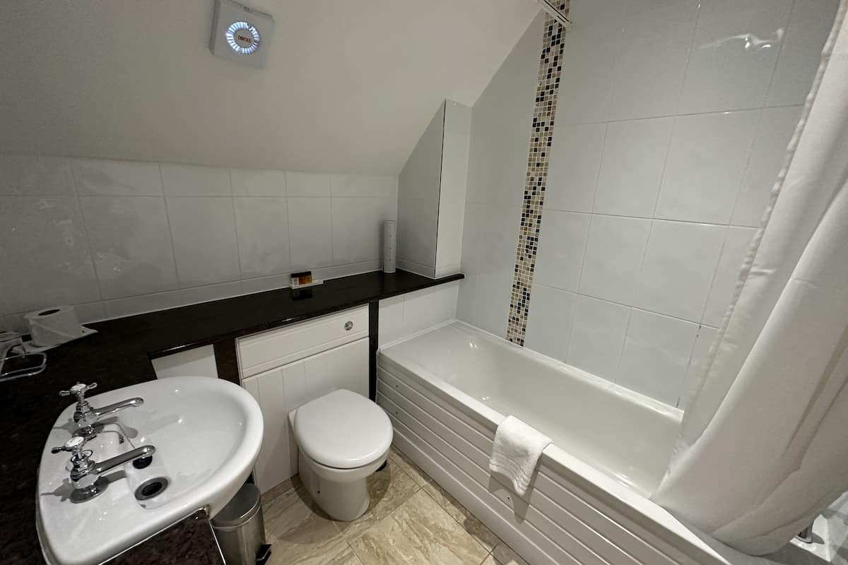 free toiletries, hair dryer, towels, soap