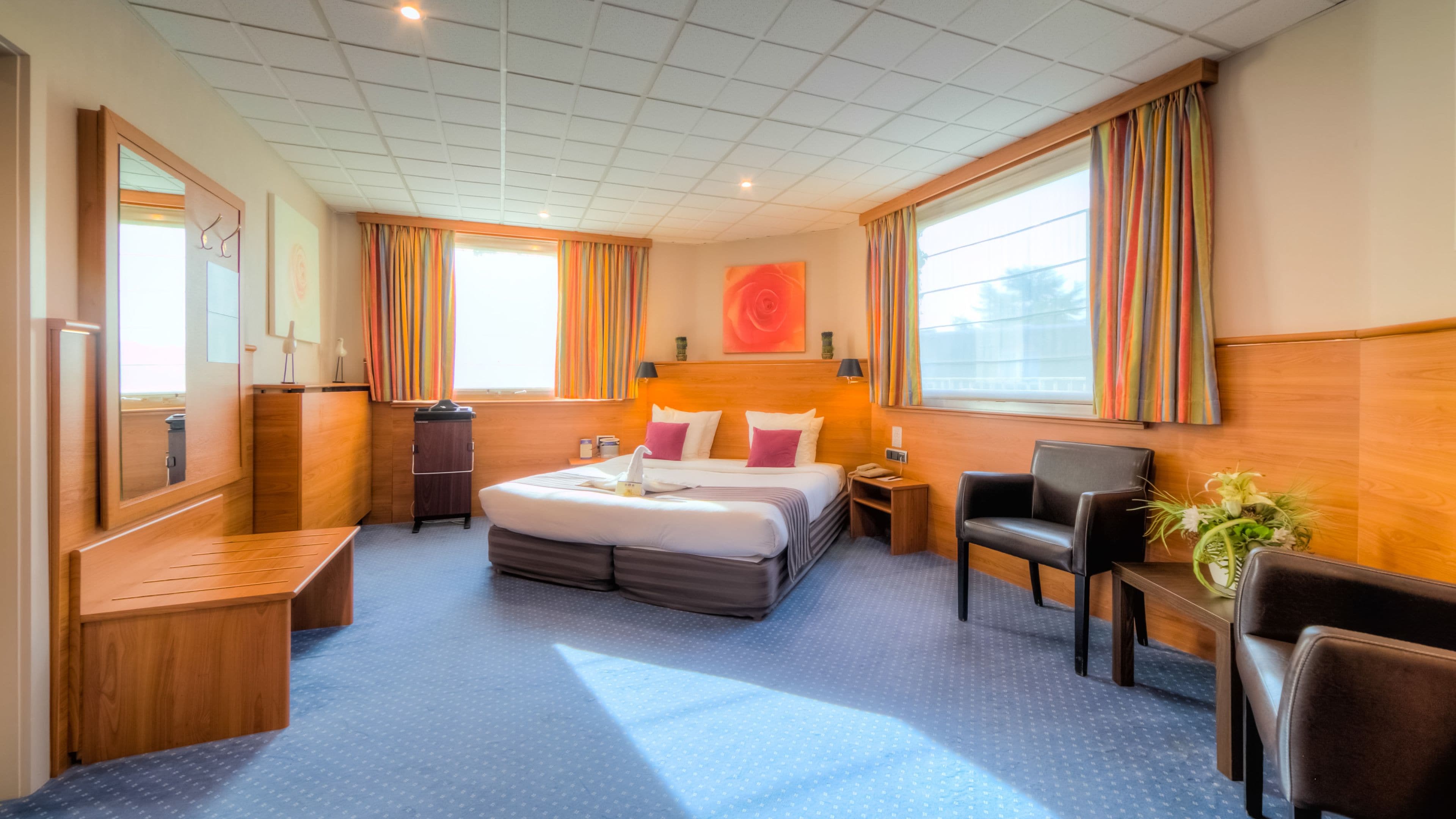 Een kluis op de kamer, een bureau, geluiddichte muren, gratis wifi