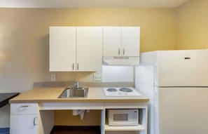 Studio, 1 Queen Bed, Accessible, Non Smoking | Private kitchen | Fridge, microwave, stovetop, coffee/tea maker