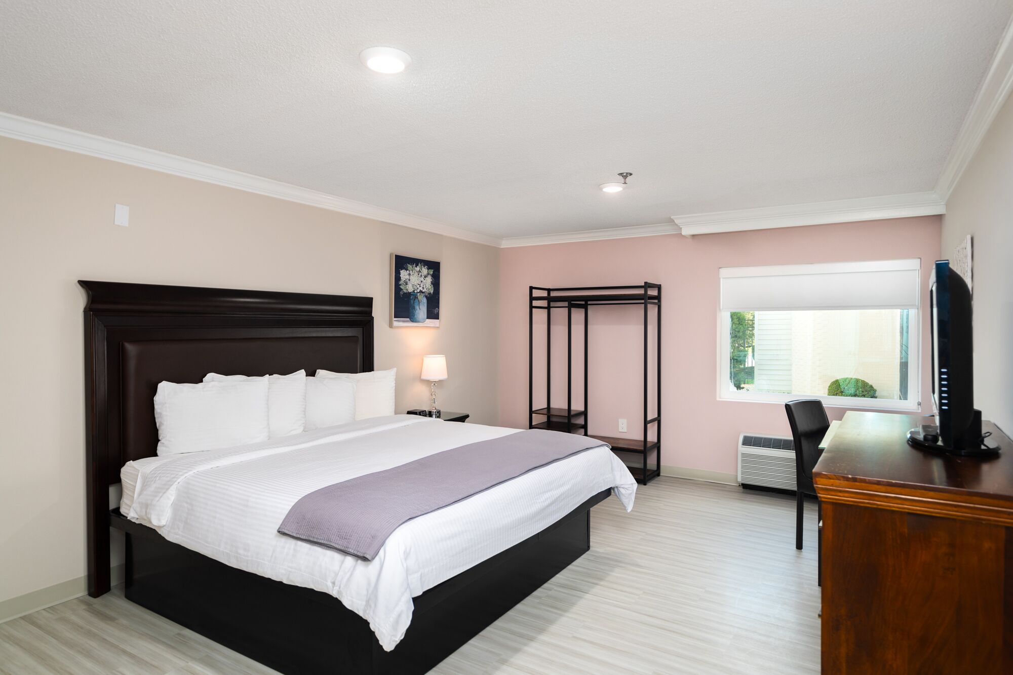 accessible king room | premium bedding, desk, blackout curtains, iron/ironing board