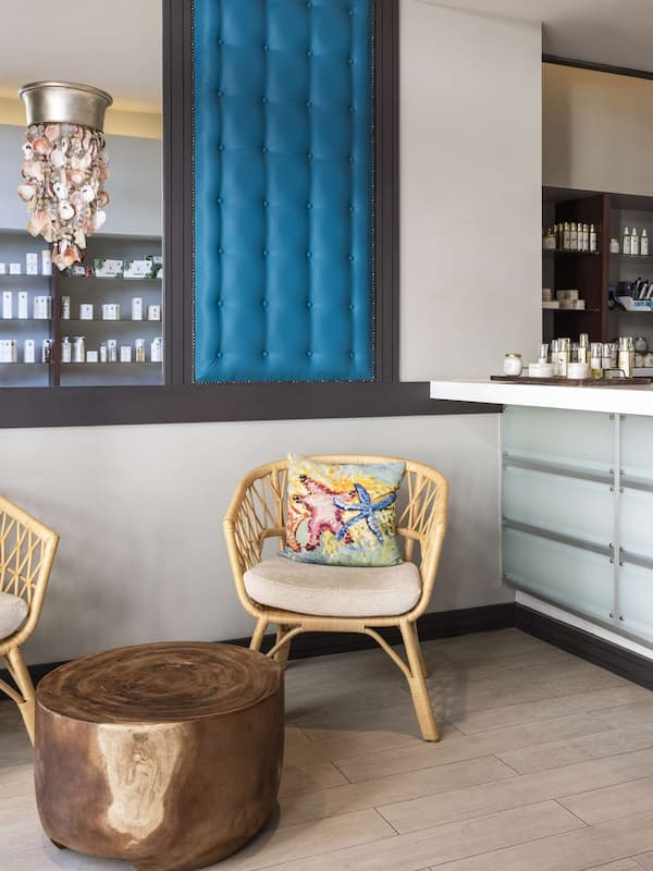 Outdoor treatment areas, body treatments, aromatherapy