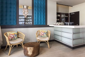 Outdoor treatment areas, body treatments, aromatherapy