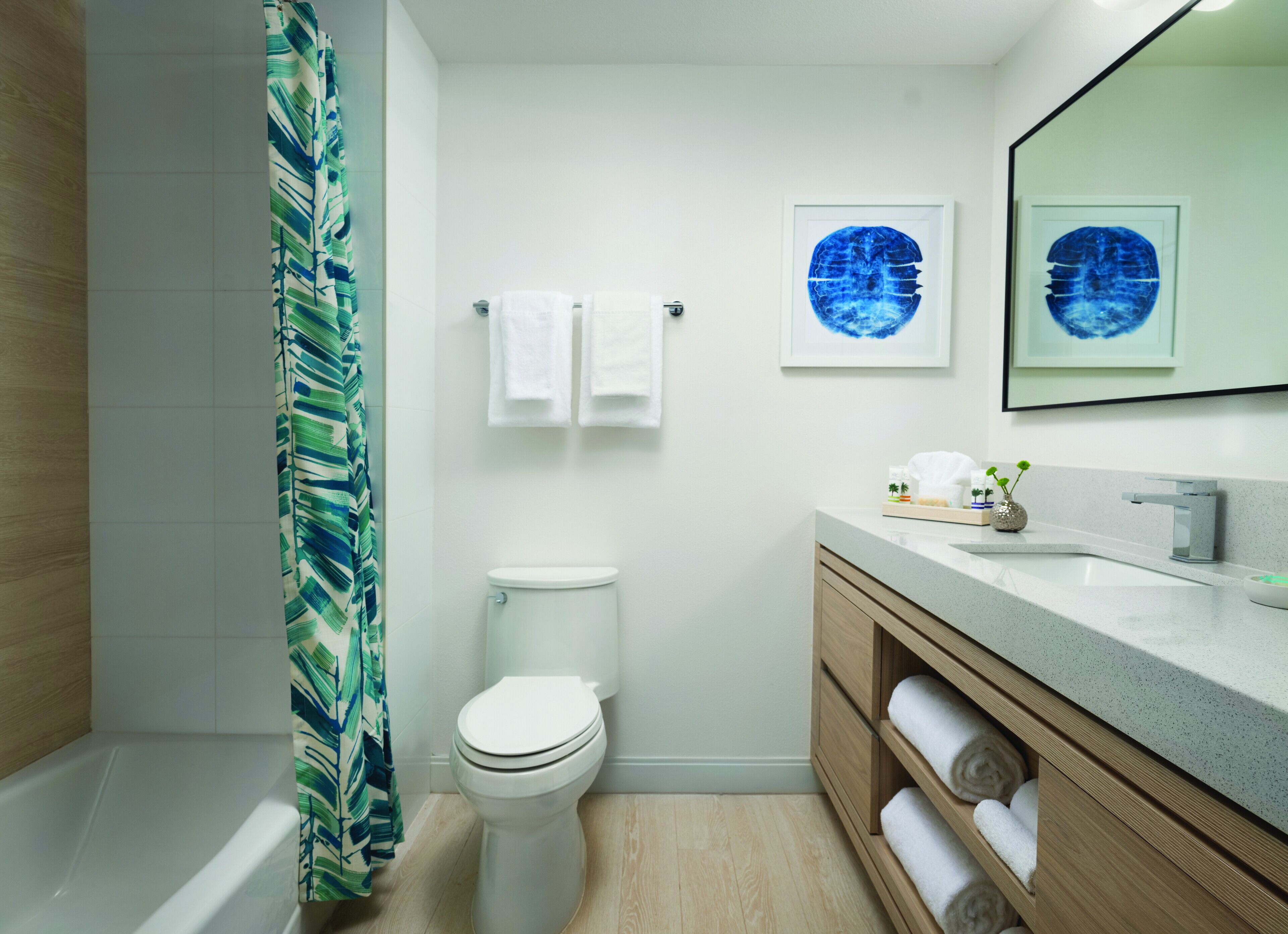 studio | bathroom | separate bathtub and shower, designer toiletries, hair dryer, towels