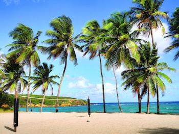 On the beach, sun loungers, beach towels at Hyatt Vacation Club at Hacienda del Mar, Dorado
