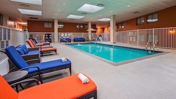 Indoor pool, seasonal outdoor pool, sun loungers at Best Western Plus Boomtown Casino Hotel