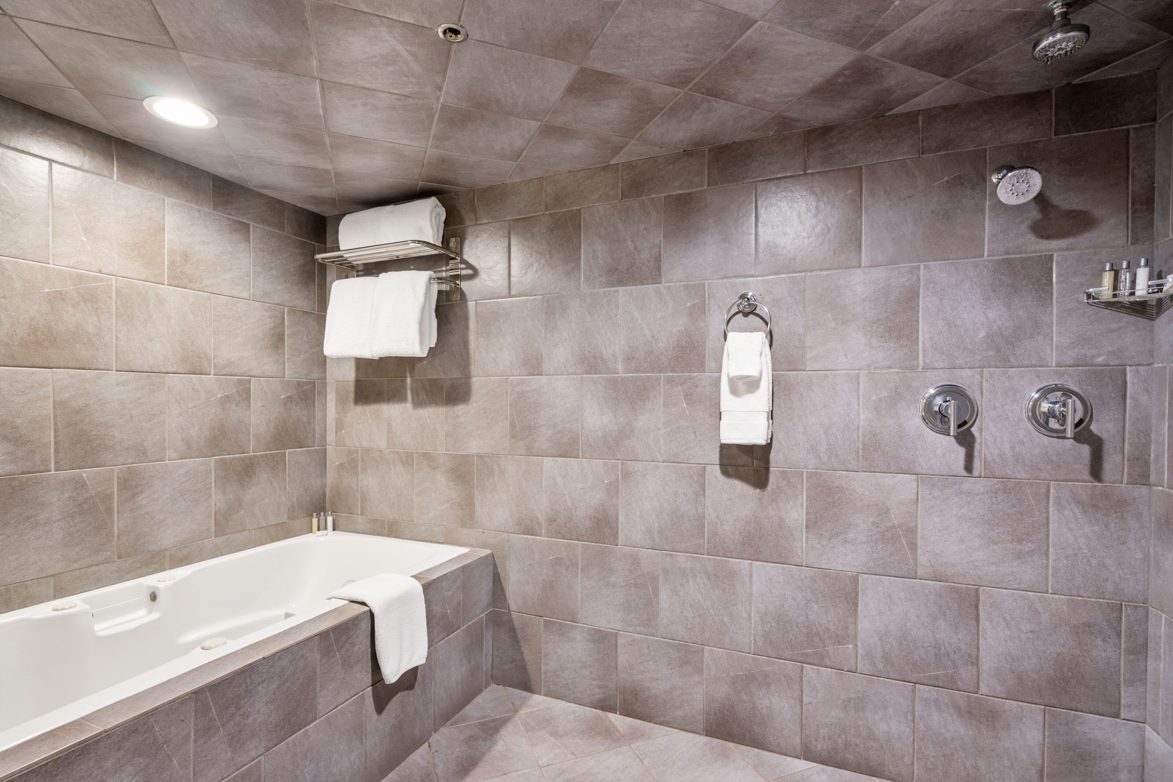 executive suite, 1 king bed | bathroom | combined shower/bathtub, hair dryer, towels