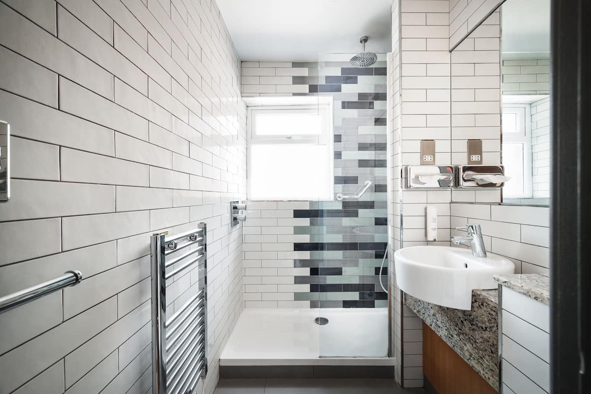 free toiletries, hair dryer, towels