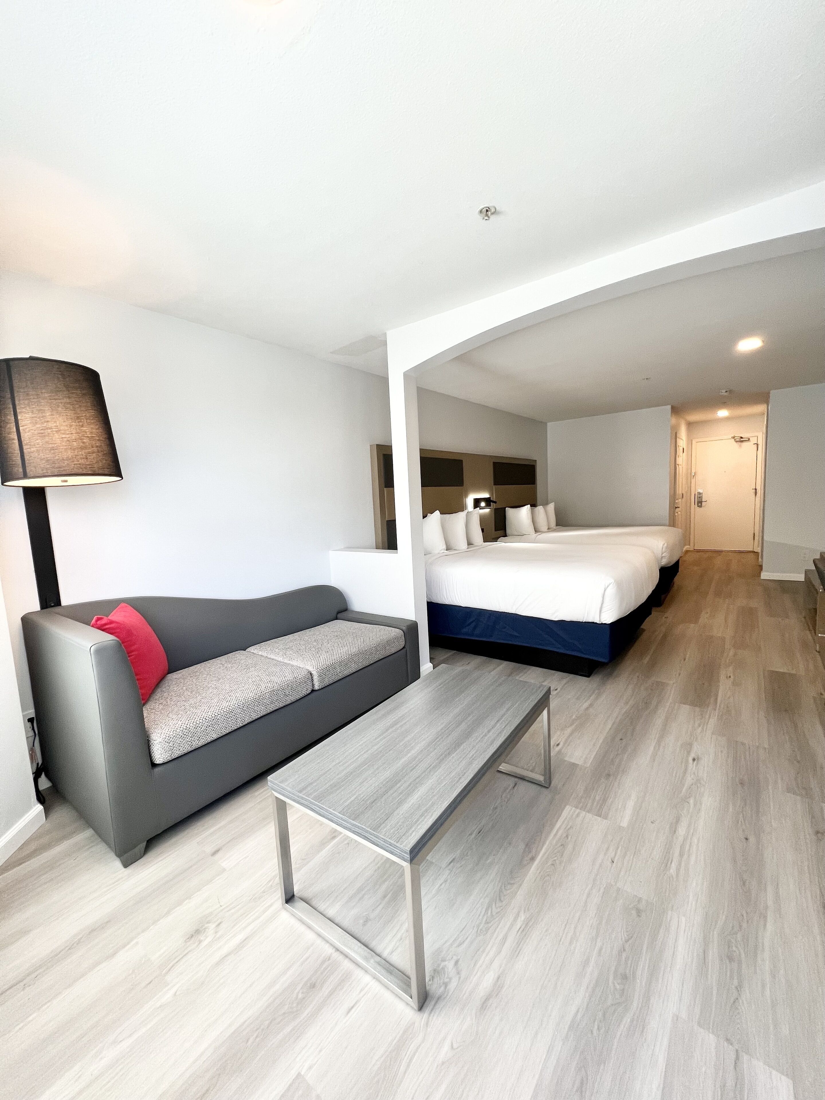 business room, 2 queen beds | 1 bedroom, pillow-top beds, in-room safe, desk