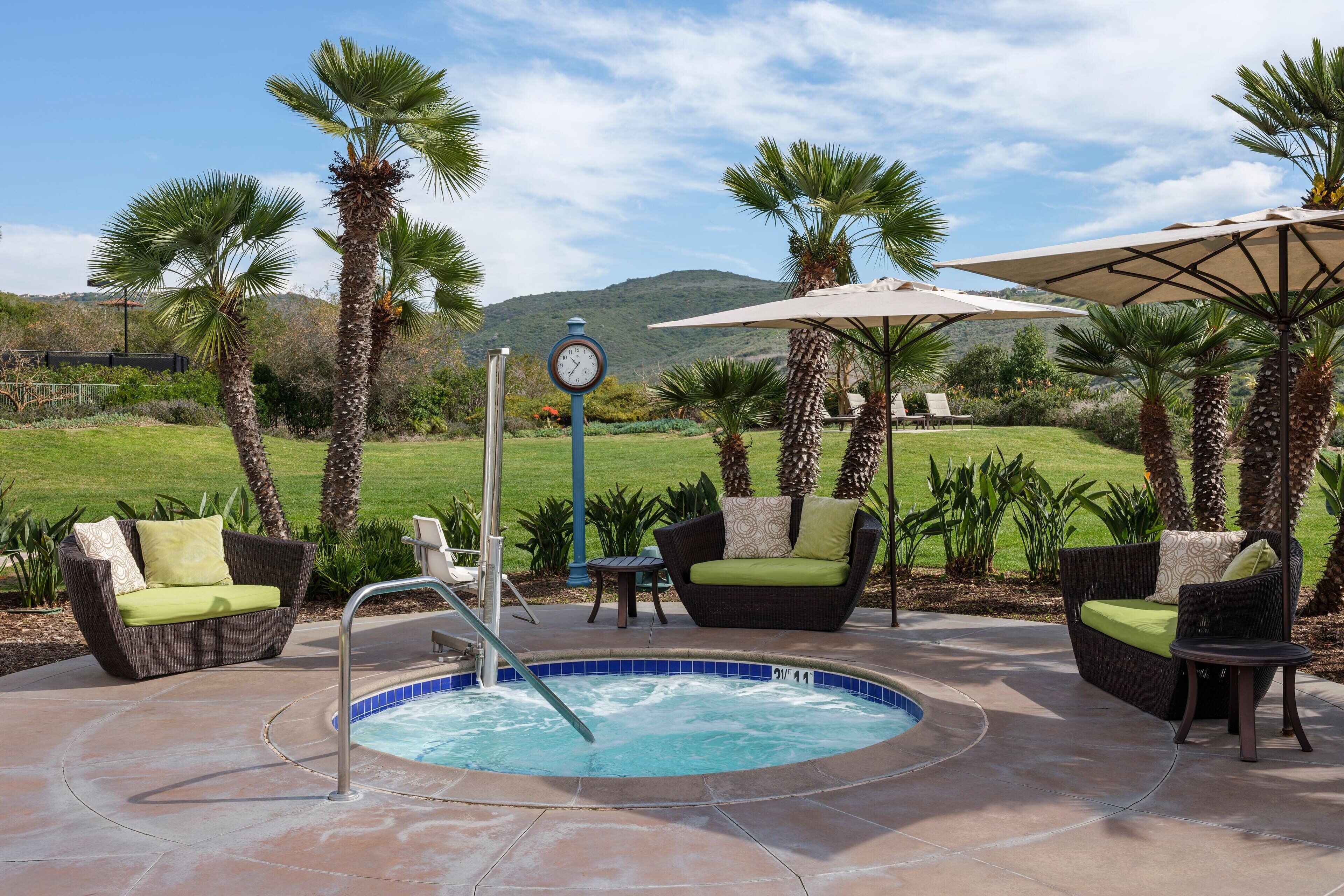 5 outdoor pools, pool umbrellas