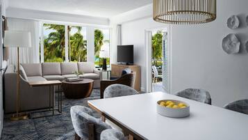 Villa, 1 Bedroom, Non Smoking, Balcony | Living area | 27-inch flat-screen TV with cable channels, TV, DVD player
