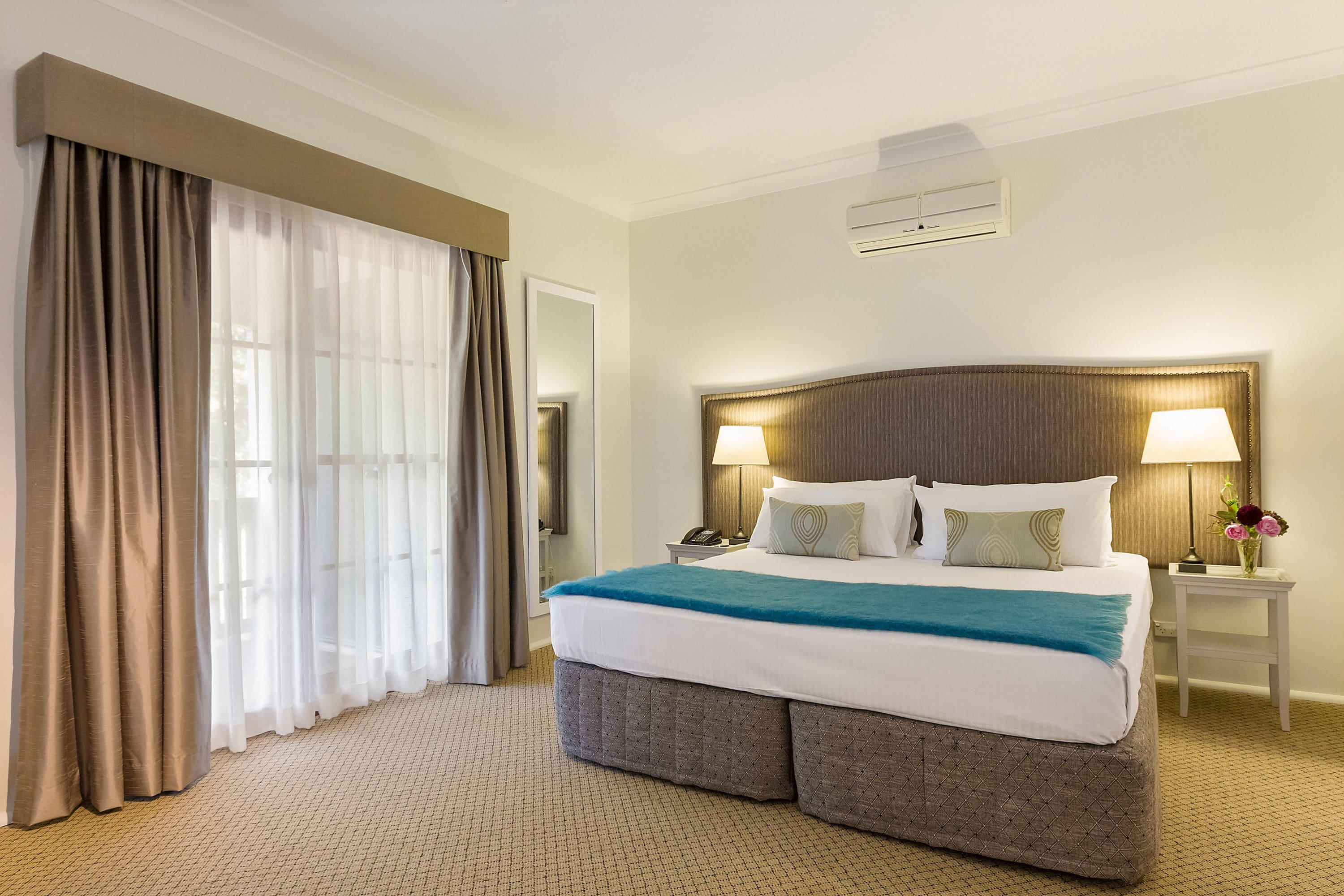 desk, blackout curtains, iron/ironing board, free wifi