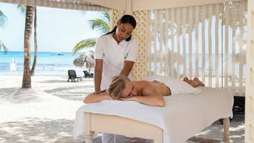Soins corporels, soins d'aromathérapie, massages sur la plage