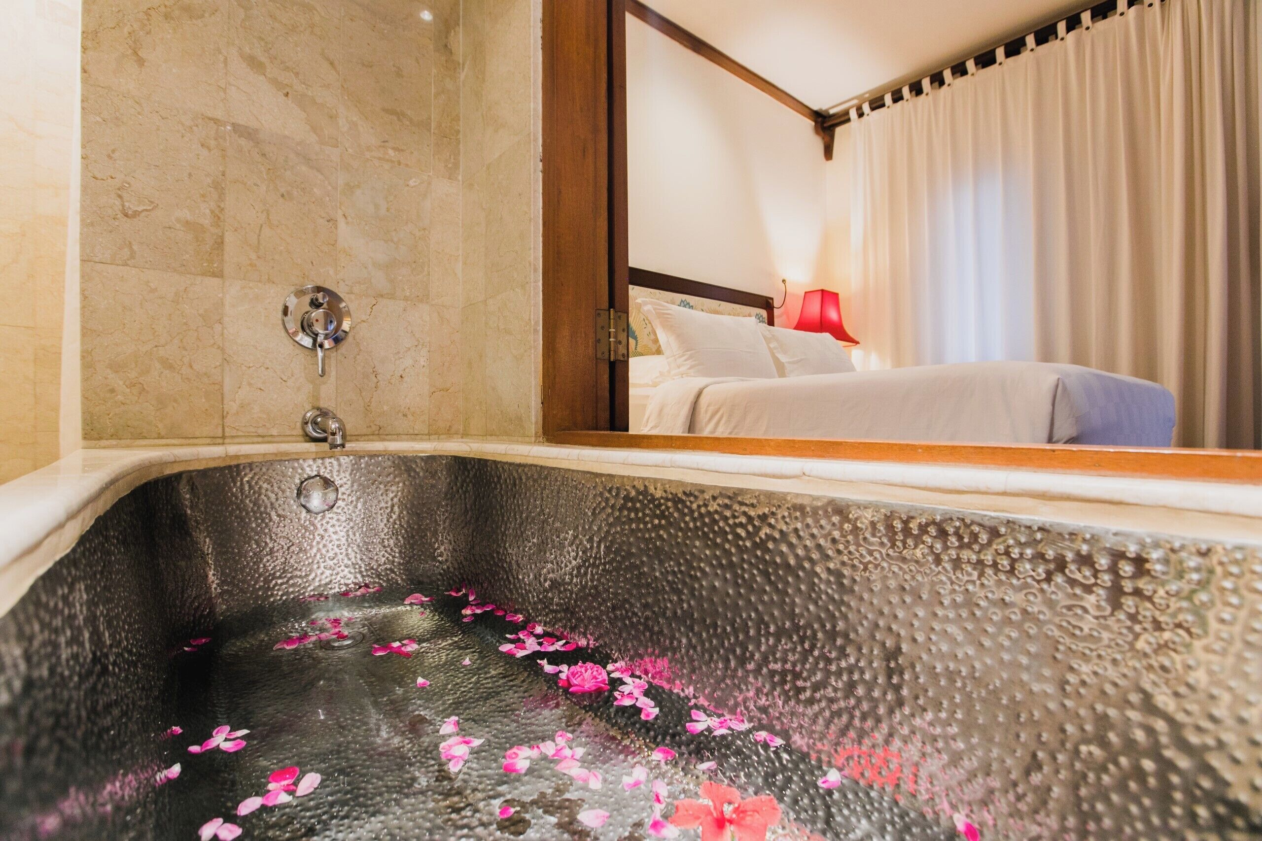 honey moonlight suite  | bathroom | free toiletries, hair dryer, bathrobes, slippers