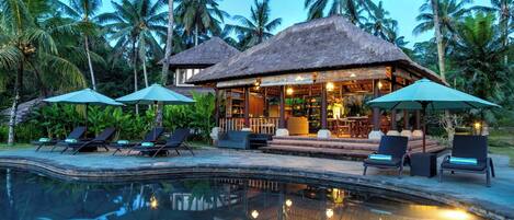 Outdoor pool, open 7:00 AM to 6:00 PM, sun loungers