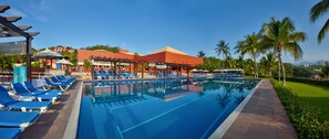 3 outdoor pools, pool umbrellas