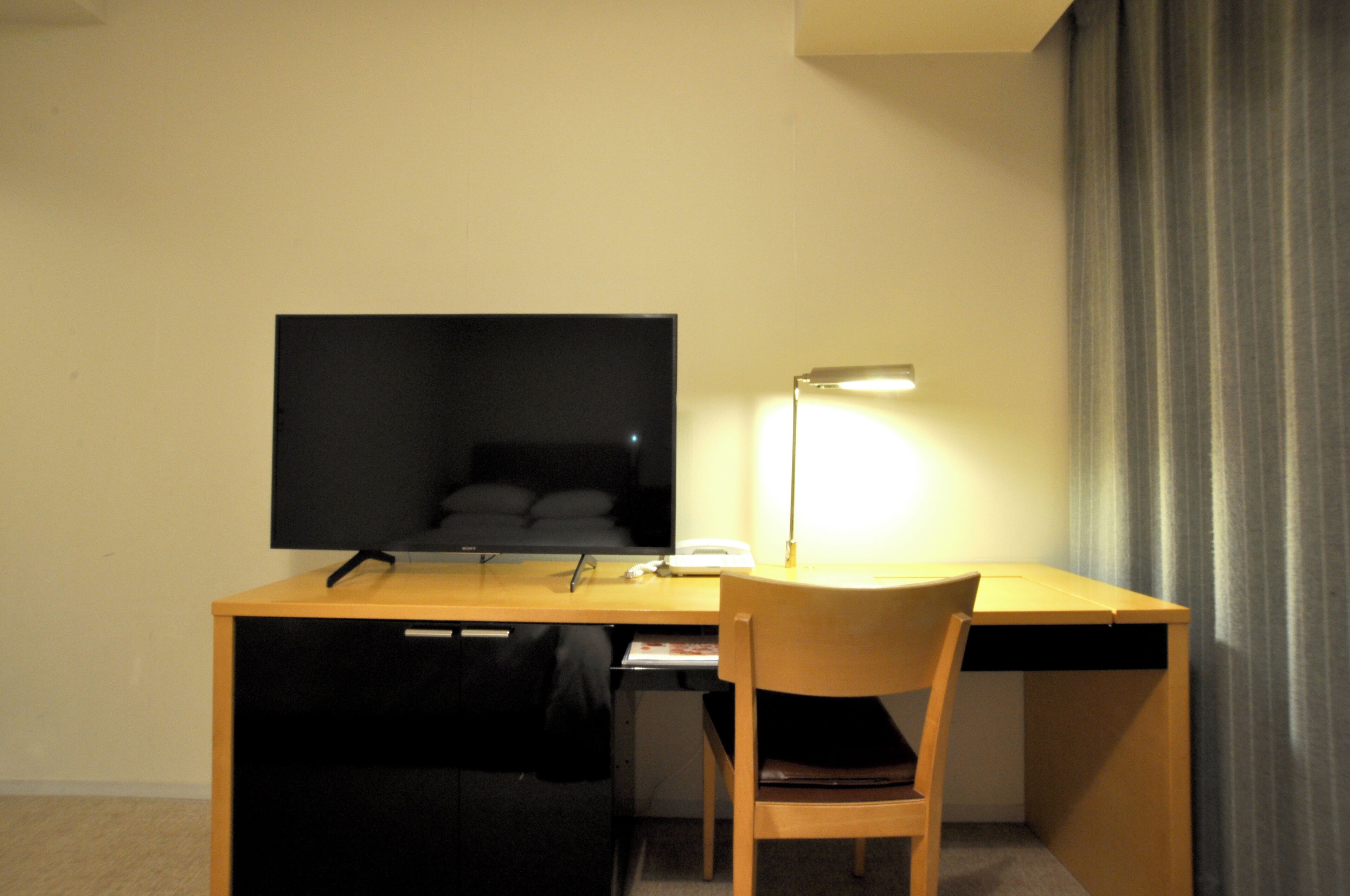 1 bedroom, desk, blackout curtains, iron/ironing board