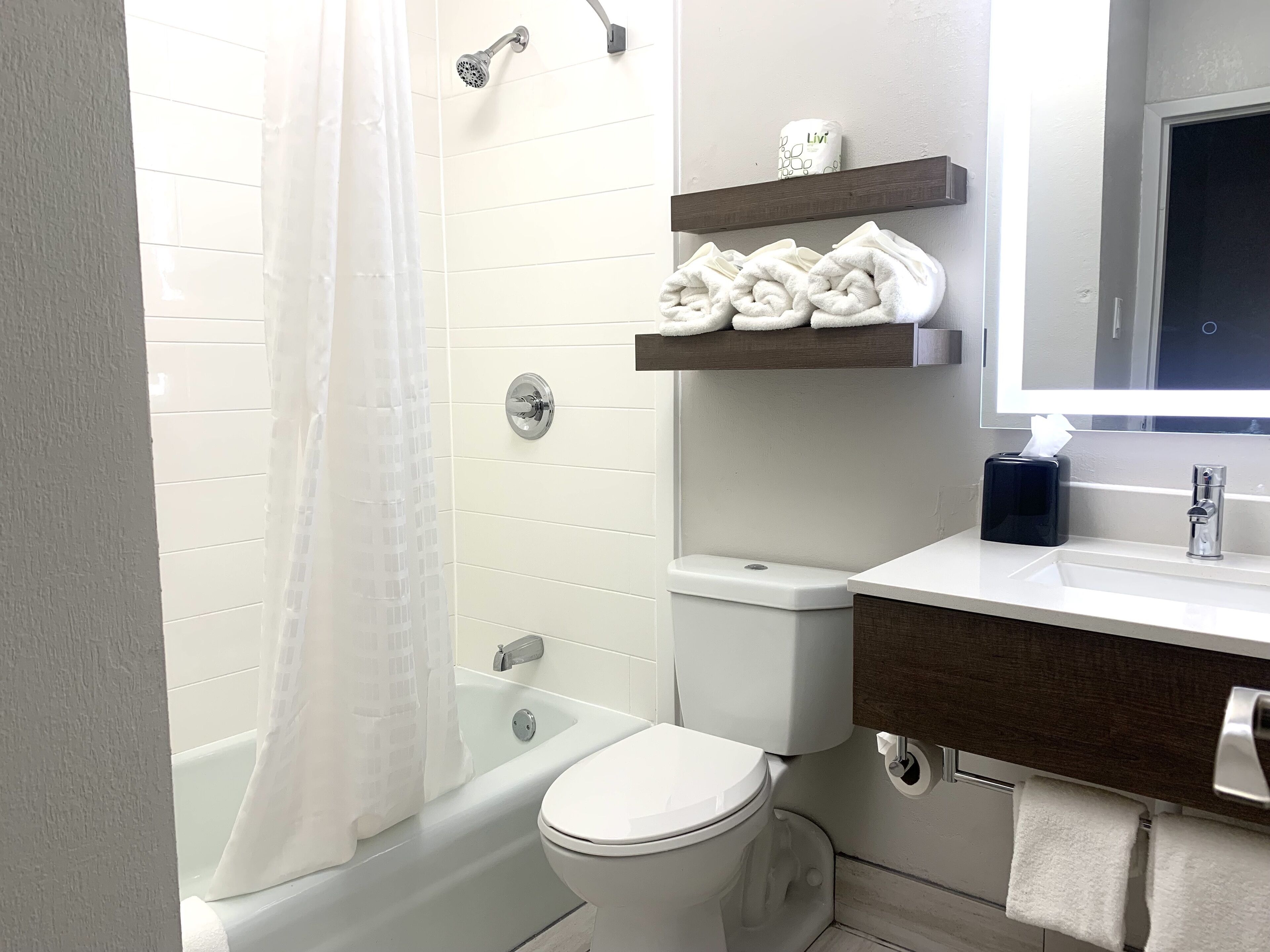 free toiletries, hair dryer, towels