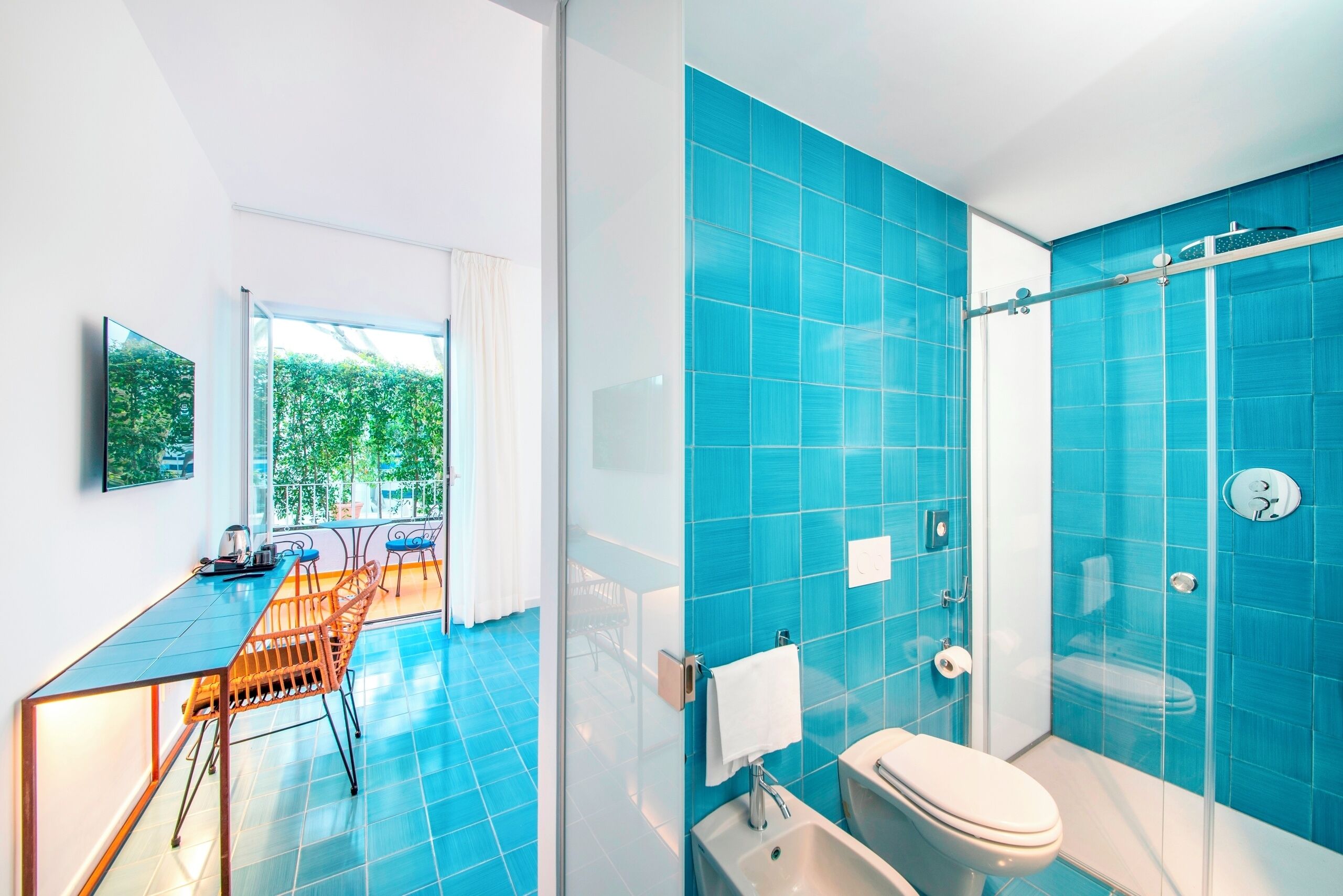 premium room | bathroom | shower, free toiletries, hair dryer, slippers