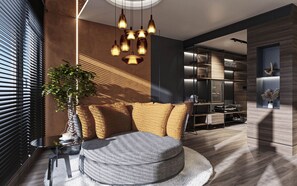 Amber Suite | Minibar, in-room safe, desk, laptop workspace