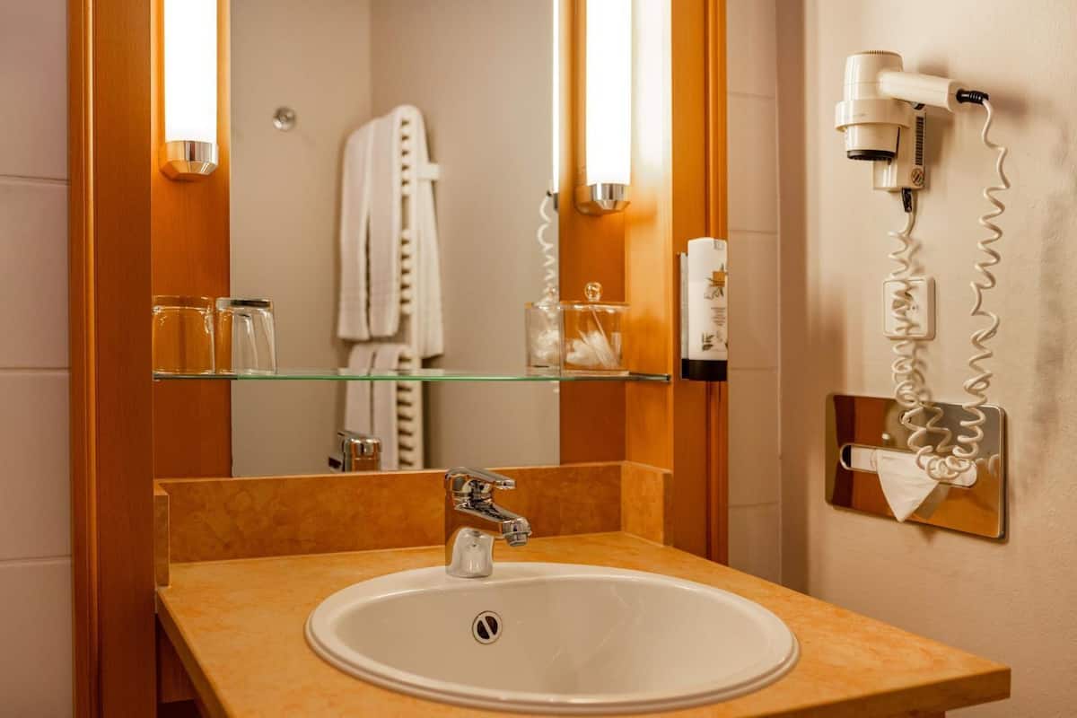 double room "small & fine" | bathroom | combined shower/bathtub, free toiletries, hair dryer, bathrobes