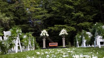 Outdoor wedding area
