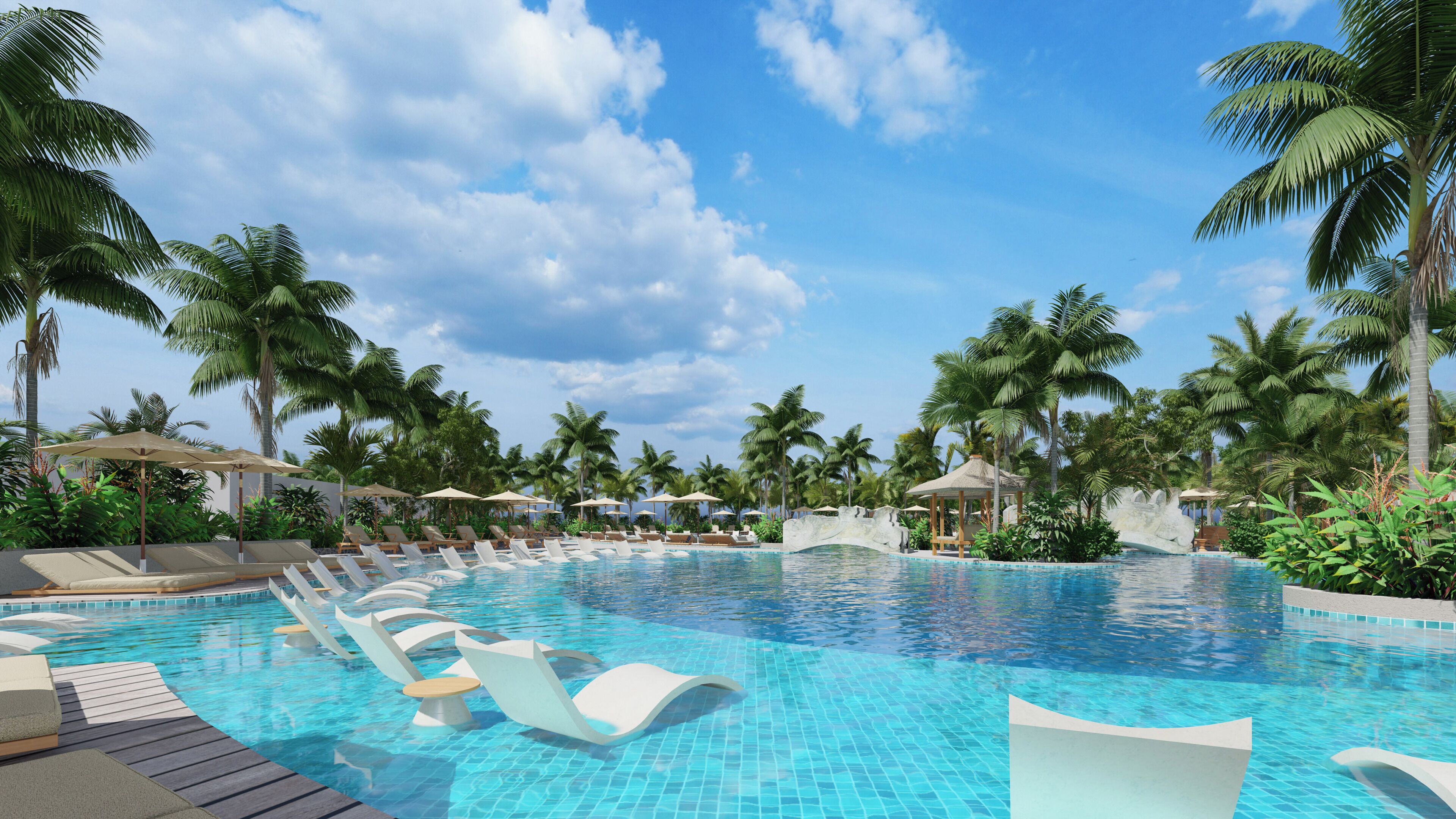 4 개의 야외 수영장, 07:00 ~ 19:00 오픈, 무료 카바나, 수영장 파라솔