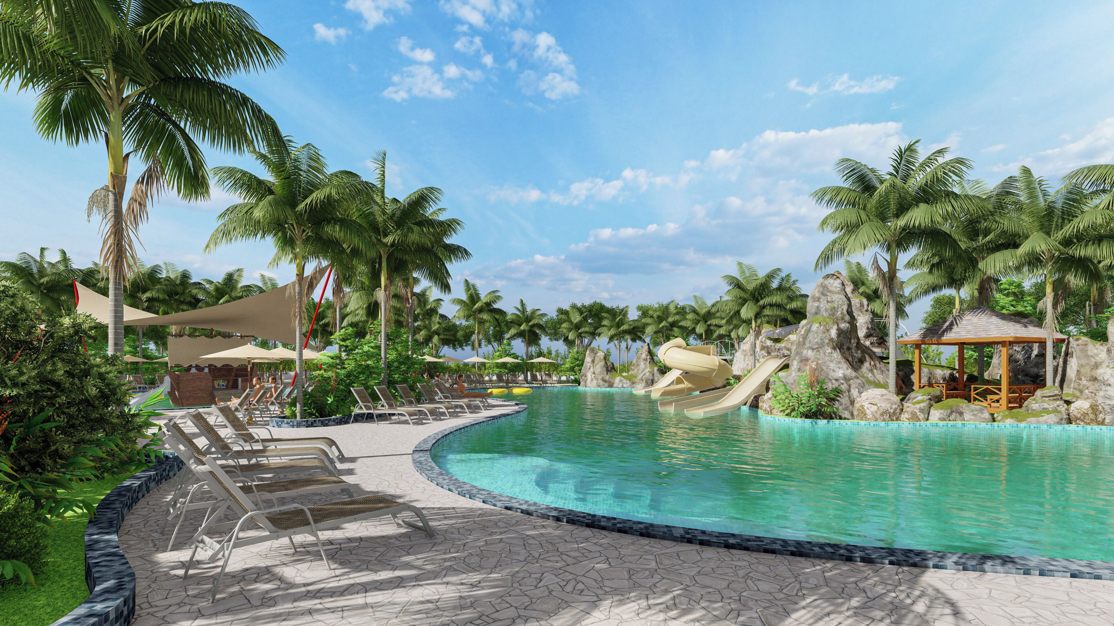 4 outdoor pools, open 7:00 am to 7:00 pm, free pool cabanas