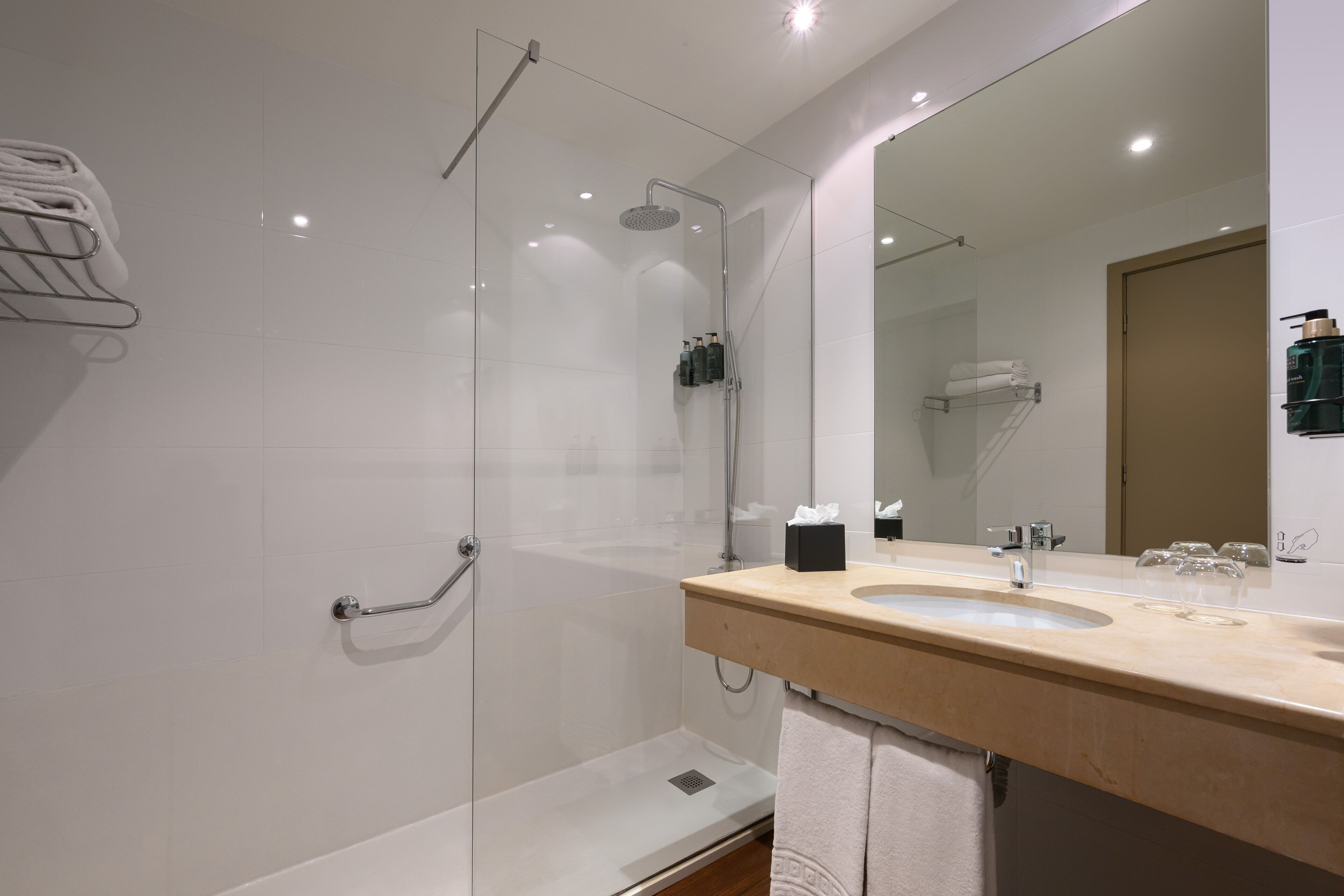 free toiletries, hair dryer, bidet, towels