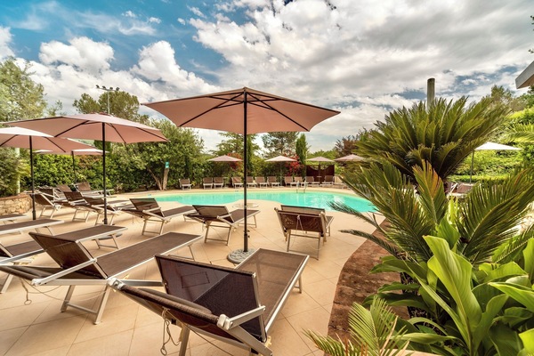 Outdoor pool, a rooftop pool, sun loungers