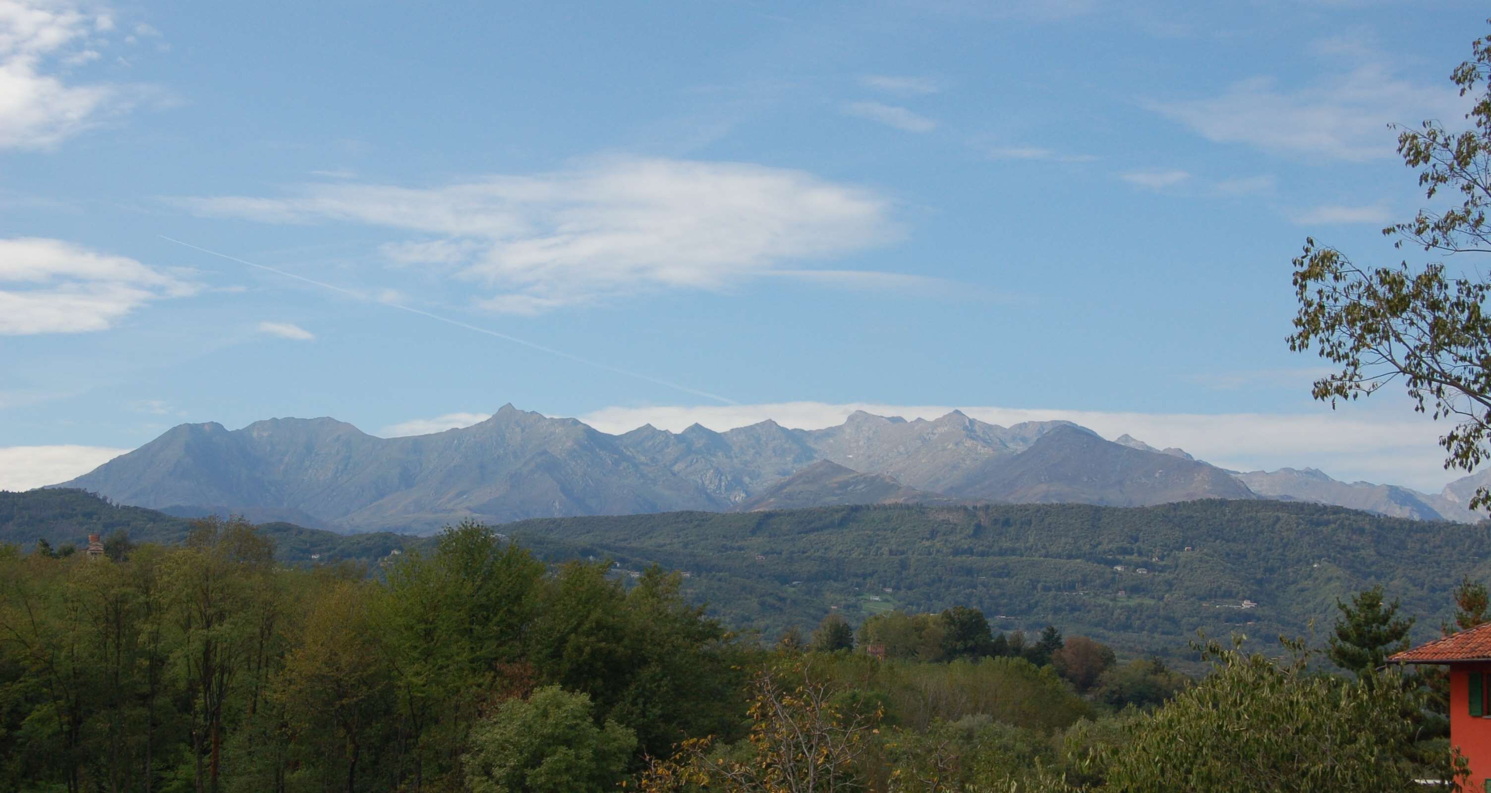 A mountainous landscape with a clear sky.
