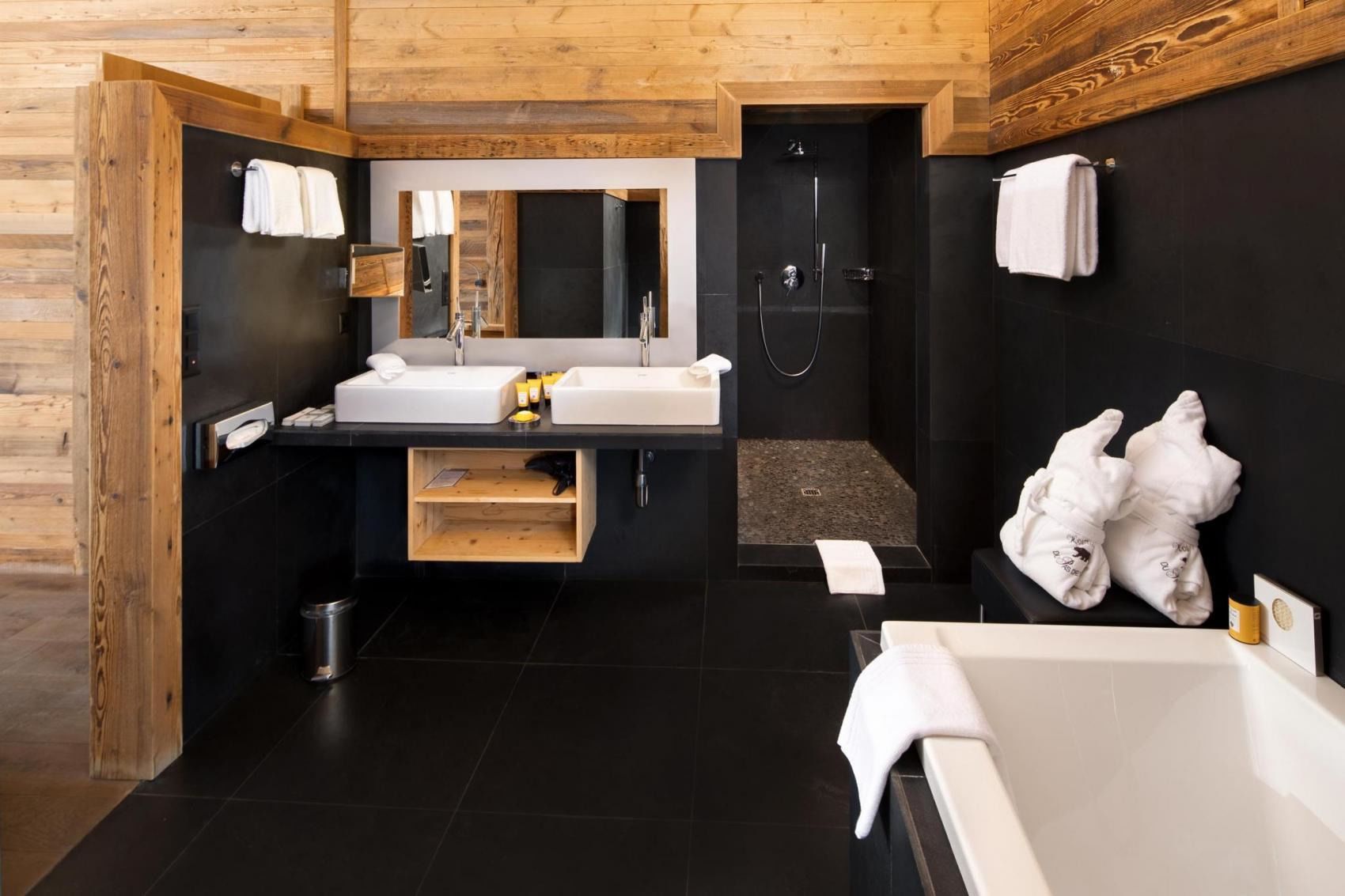 chalet suite | bathroom | separate bathtub and shower, jetted bath, designer toiletries