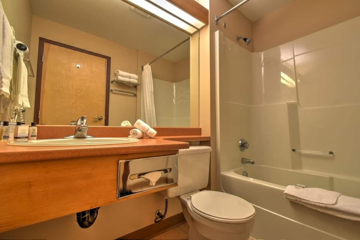 superior room | bathroom | combined shower/bathtub, free toiletries, hair dryer, towels