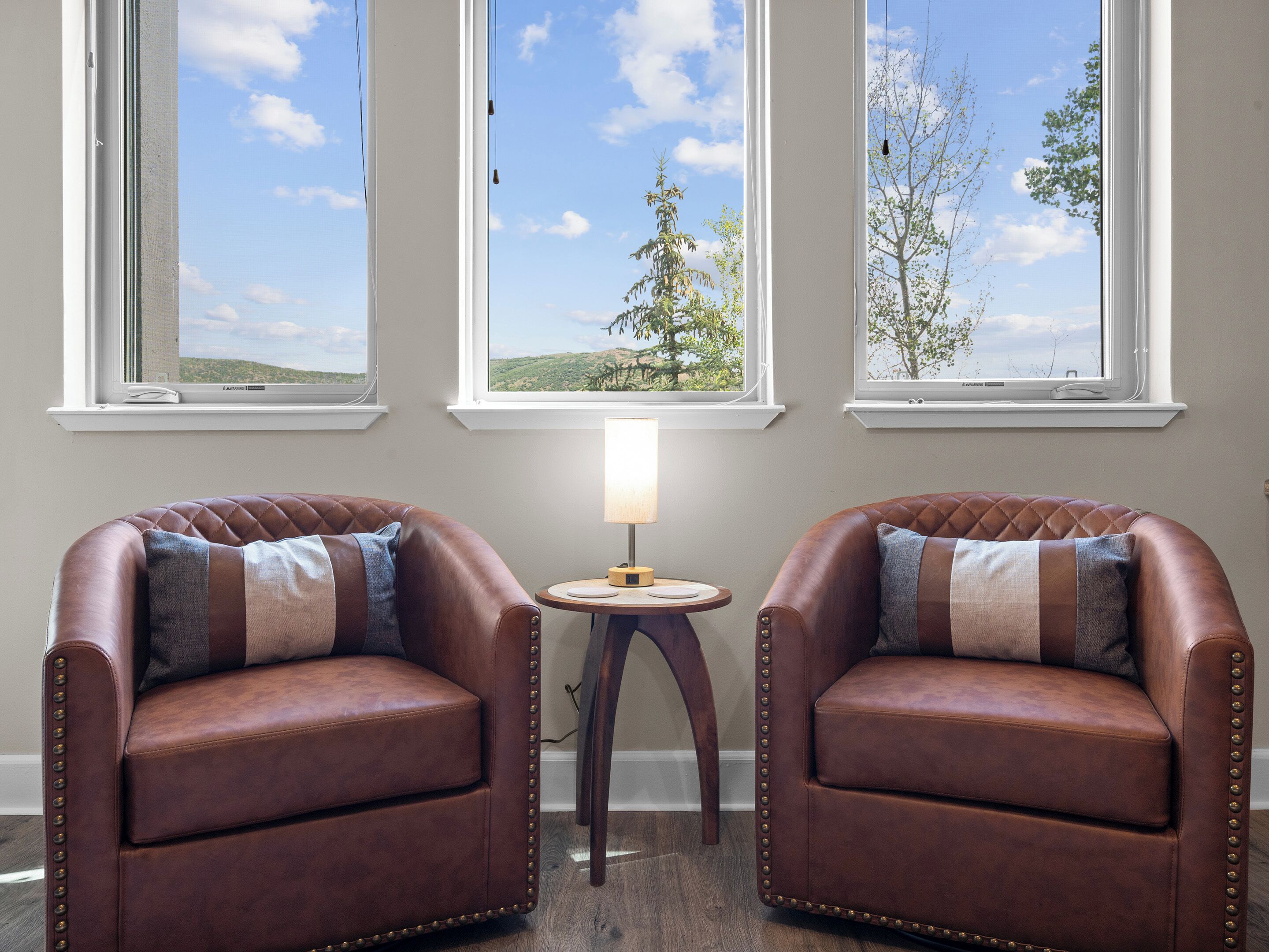 1-Bedroom Condominium 206E | Living area | 27-inch TV with cable channels, fireplace, DVD player
