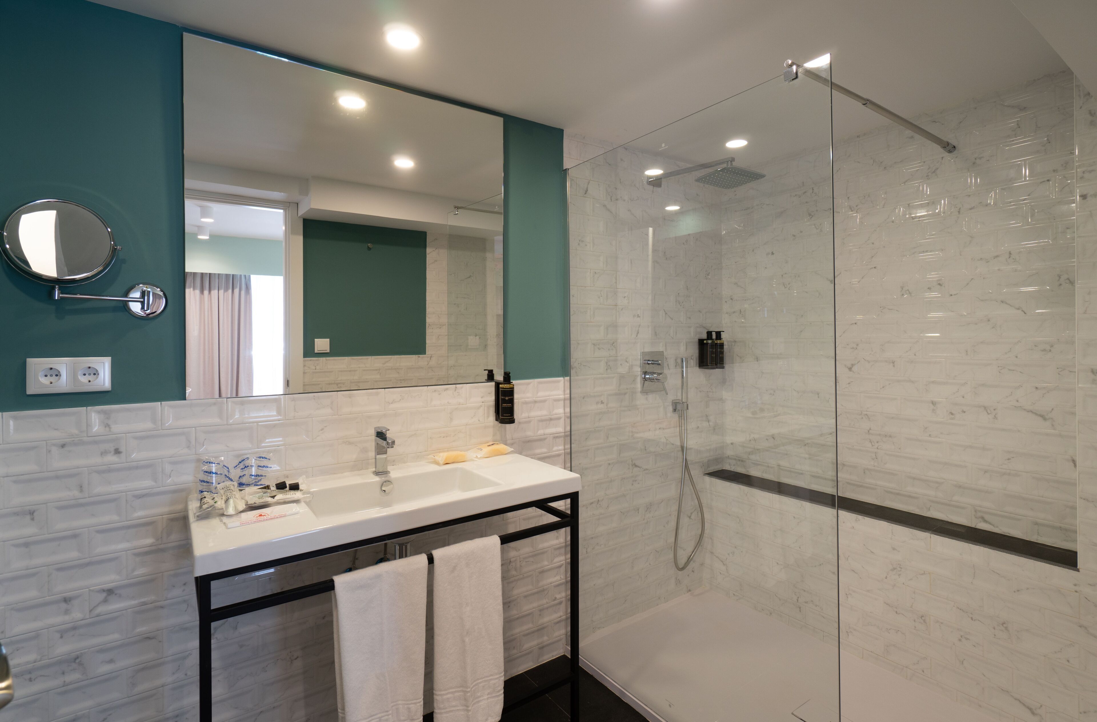 free toiletries, hair dryer, towels, soap