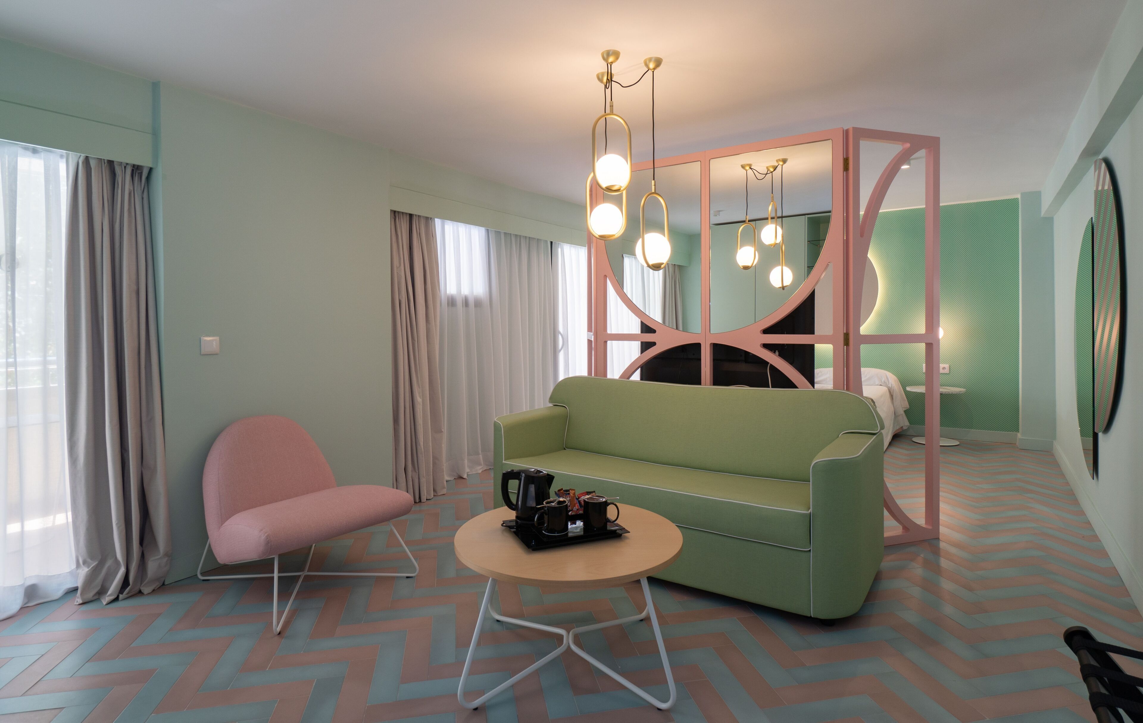 desk, blackout curtains, free wifi, bed sheets